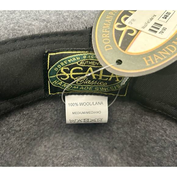 NEW MENS SCALA CRUSHABLE Grey WOOL FELT SAFARI HAT NWT Medium Med M - Picture 4 of 5